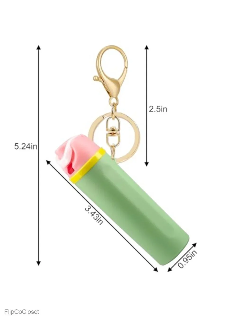 Mini Tumbler Bottle Keychain Lip Balm Holder Charms Plastic